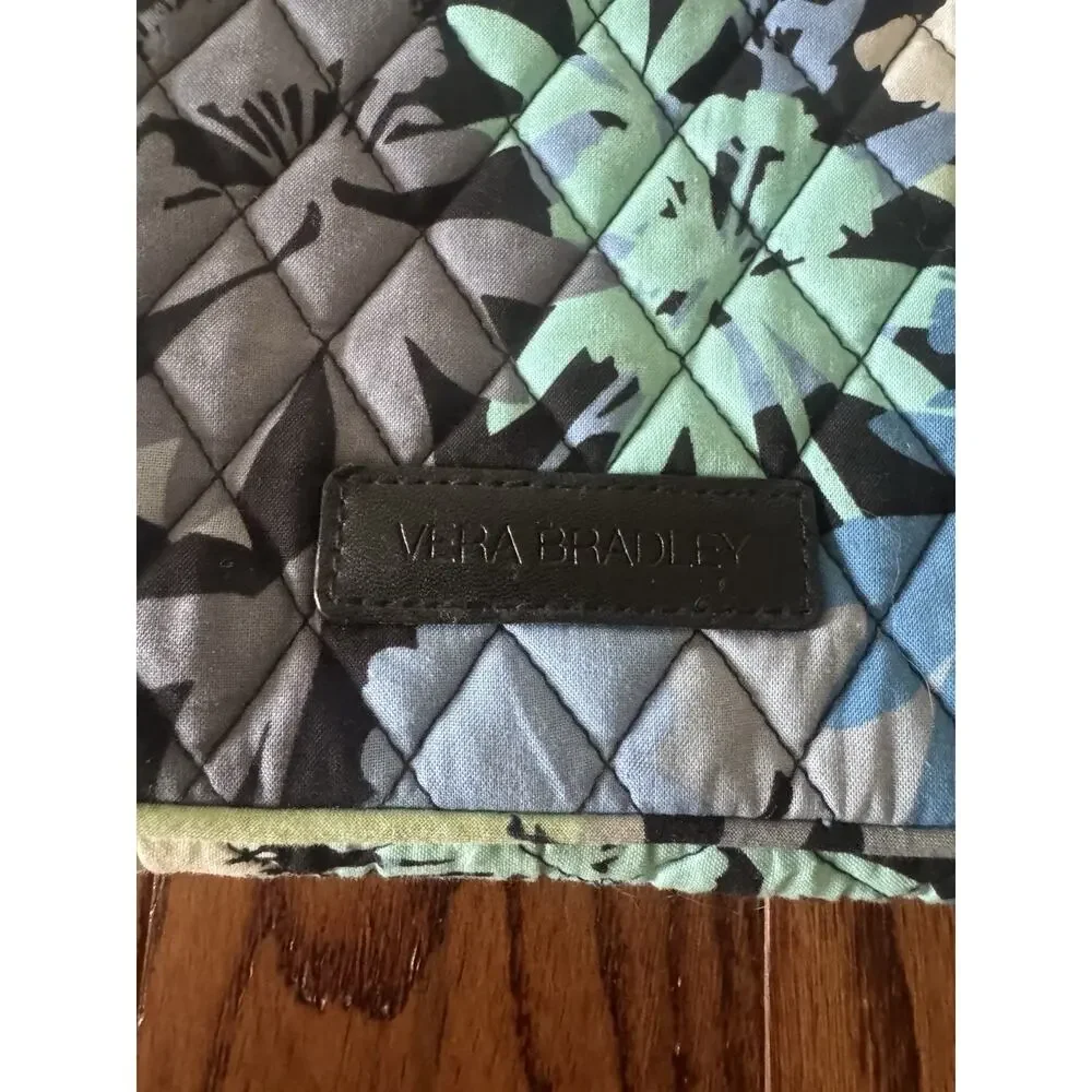 Vera Bradley Laptop Sleeve Camofloral Blue Padded Quilted Abstract Retired